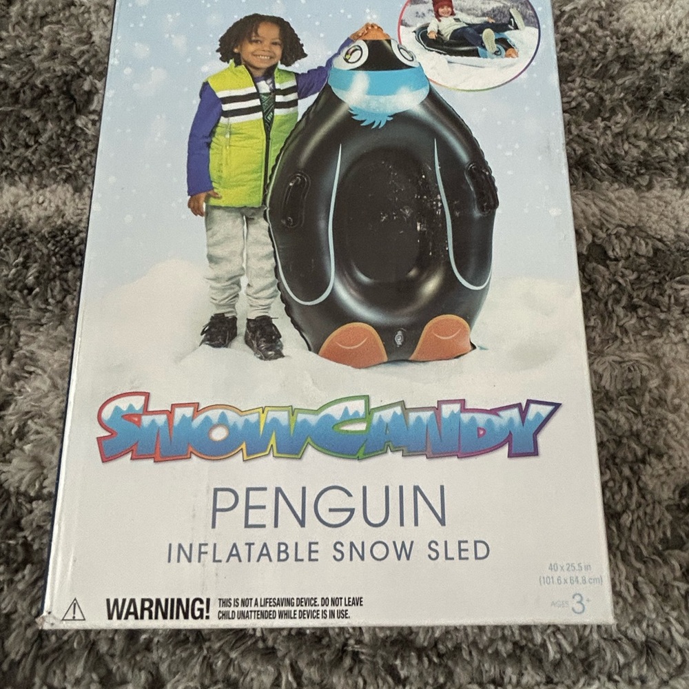 SnowCandy Penguin Inflatable Snow Sled